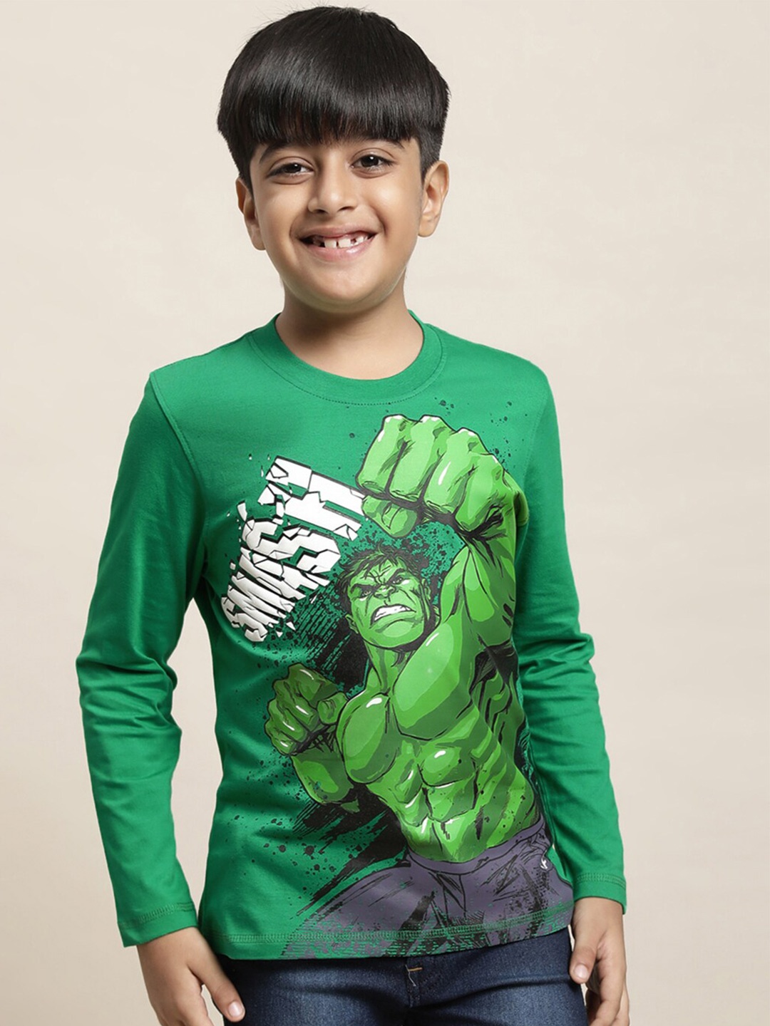 

Kids Ville Boys Hulk Printed Pure Cotton T-shirt, Green