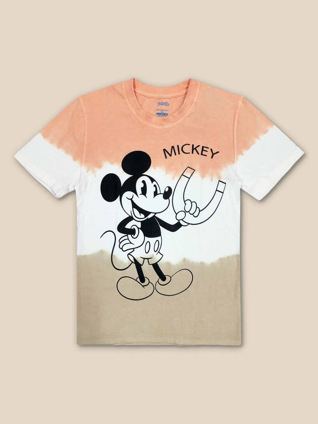

Kids Ville Boys Mickey Mouse & Friends Printed Pure Cotton T-shirt, Orange