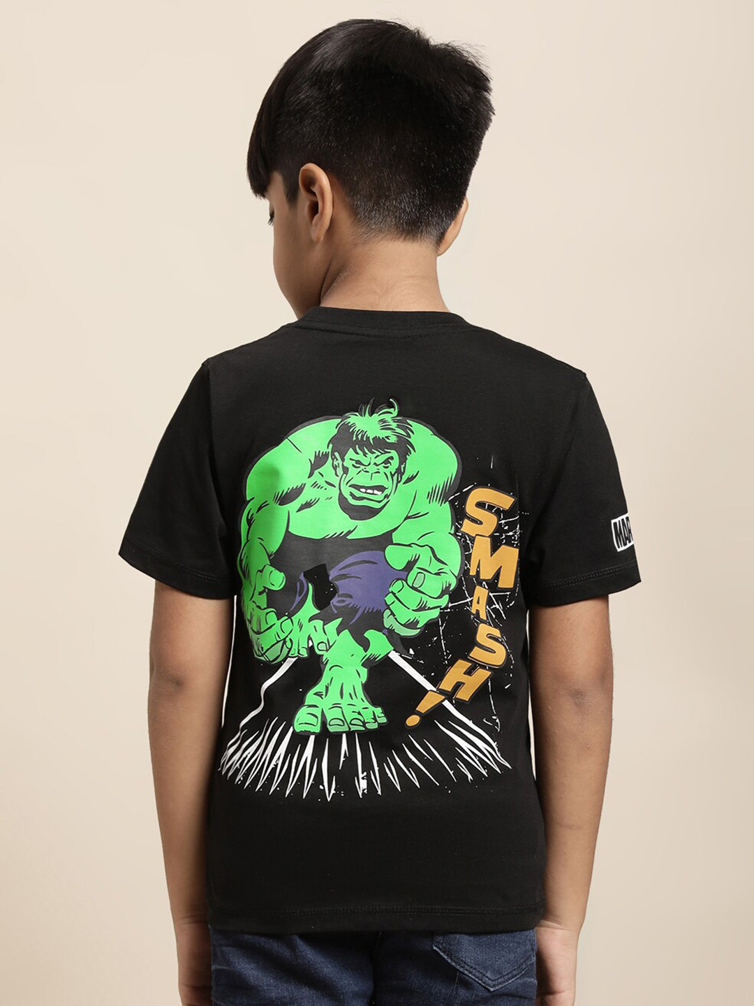 

Kids Ville Boys Hulk Printed Pure Cotton T-shirt, Black