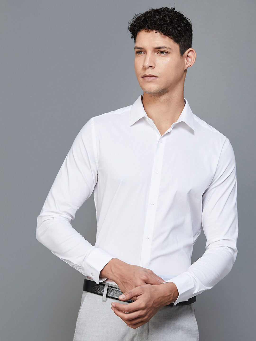 

CODE by Lifestyle Spread Collar Opaque Formal Shirt, White