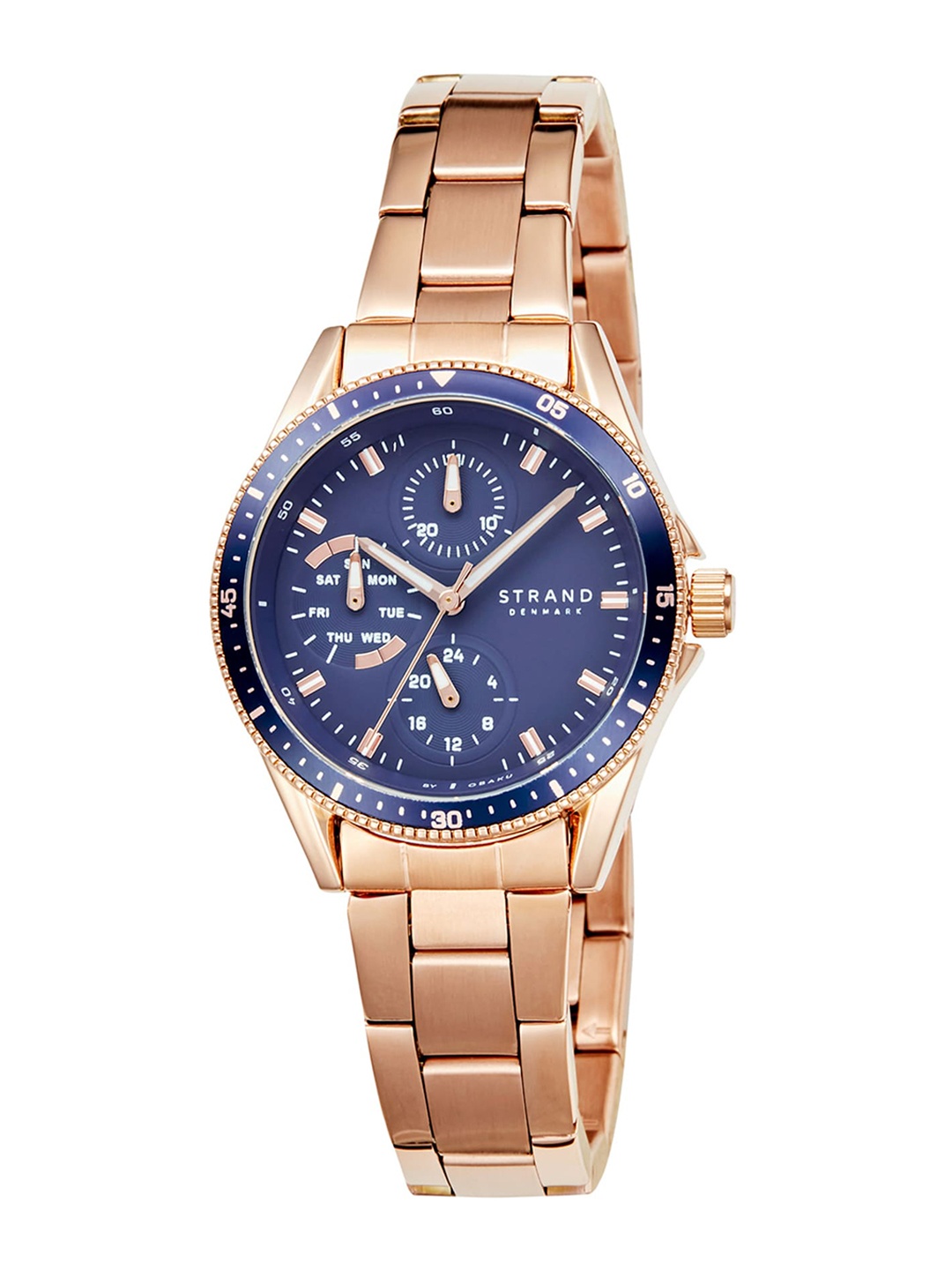 

STRAND BY OBAKU Women Bracelet Style Straps Analogue Multi Watch S745LMVLSV, Navy blue