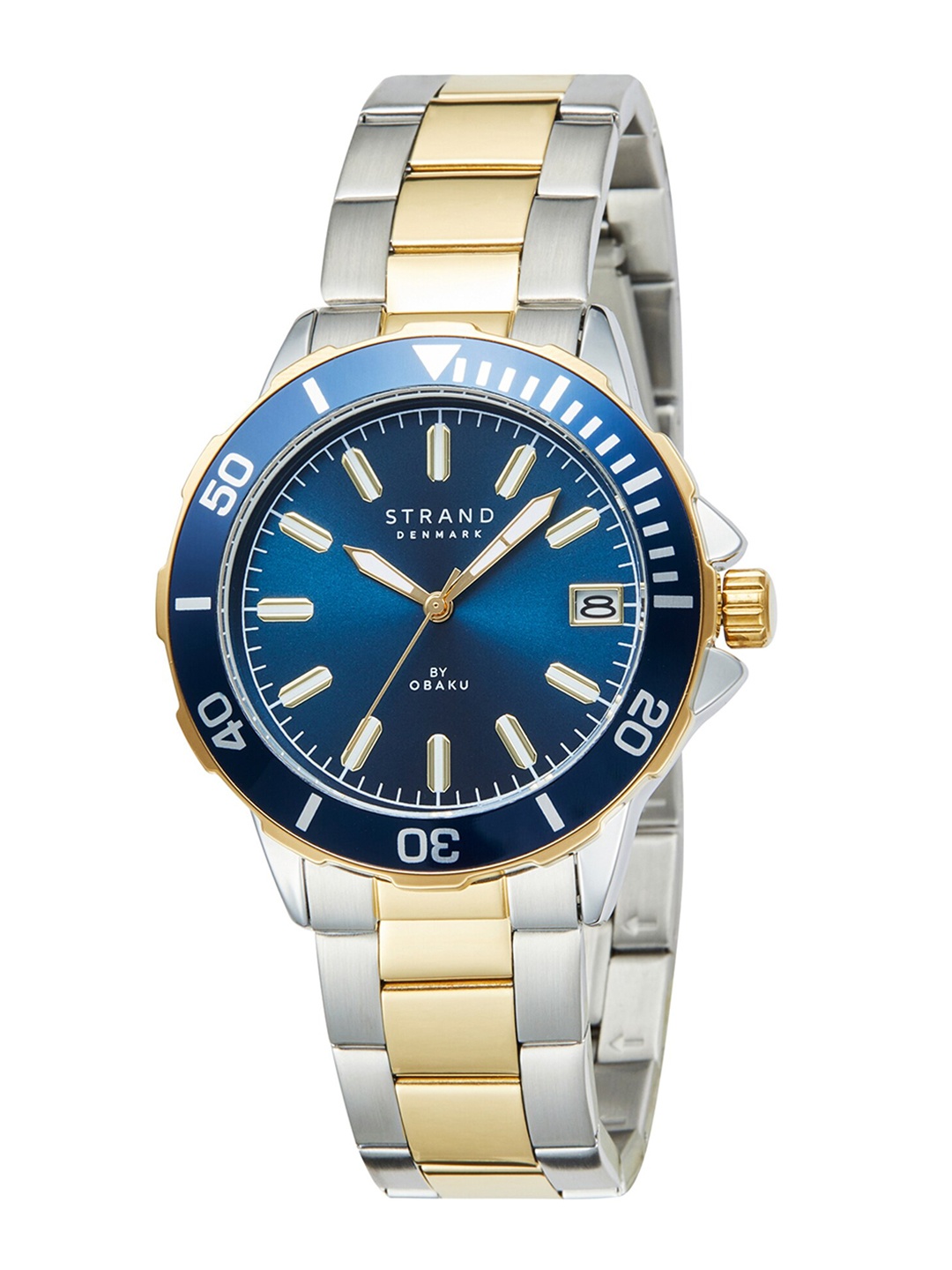

STRAND BY OBAKU Men Bracelet Style Straps Dte Aperture Analogue Watch S744GDFLSF, Blue