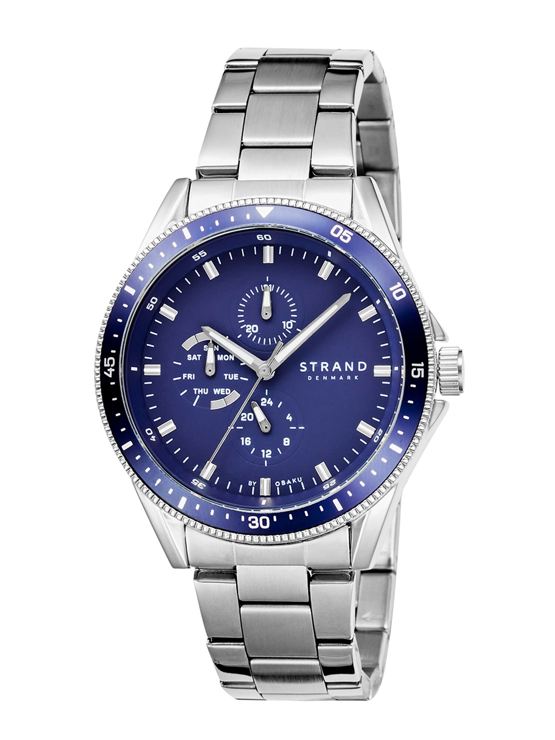 

STRAND BY OBAKU Bay Denim Stainless Steel Straps Analogue Multifunction Watch S745GMCLSC, Blue