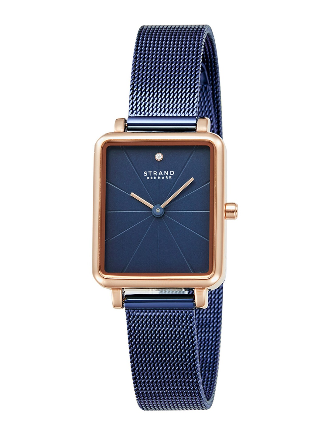 STRAND BY OBAKU Women Rectangular Dial & Bracelet Style Straps Analogue Watch S748LXVLML, Blue