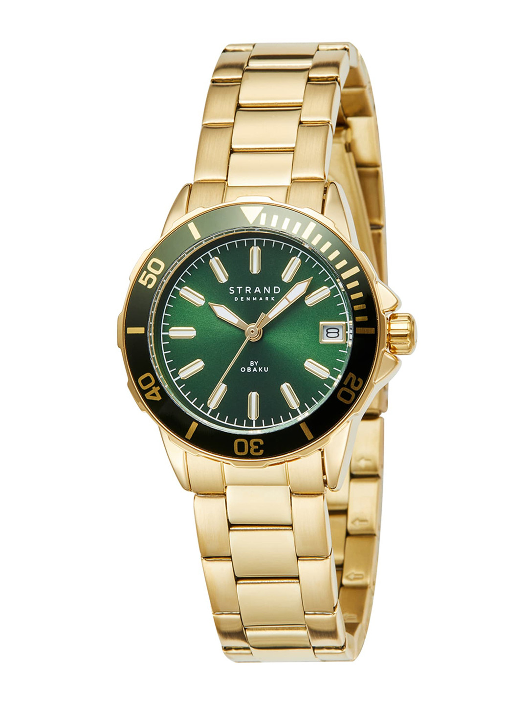 

STRAND BY OBAKU Women Brass Dial & Stainless Steel Straps Analogue Watch S744LDGESG, Green