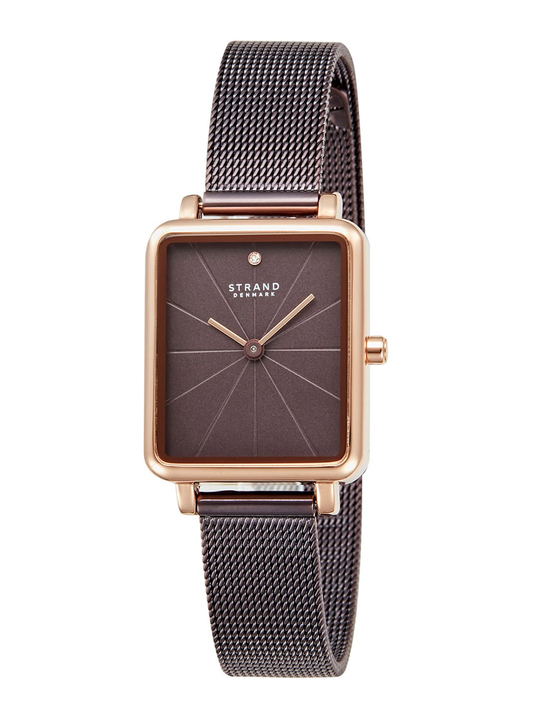 

STRAND BY OBAKU Women Rectangular Dial & Bracelet Style Straps Analogue Watch S748LXVNMN, Brown