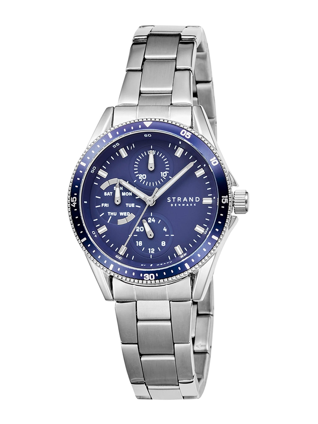 

STRAND BY OBAKU Women Brass Dial & Stainless Steel Straps Analogue Multi Watch S745LMCLSC, Blue