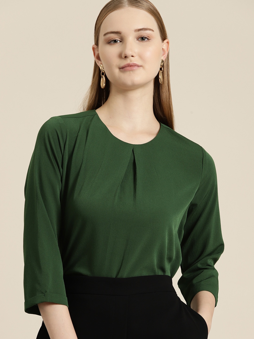 

her by invictus Solid Regular Top, Green