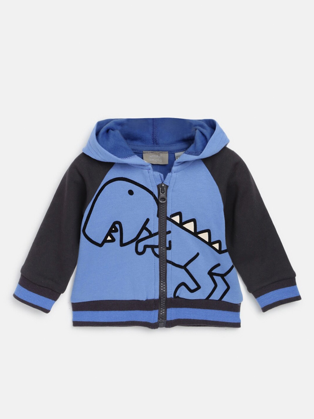 

Chicco Boys Graphic Printed Hooded Cotton Front-Open Sweatshirts, Blue