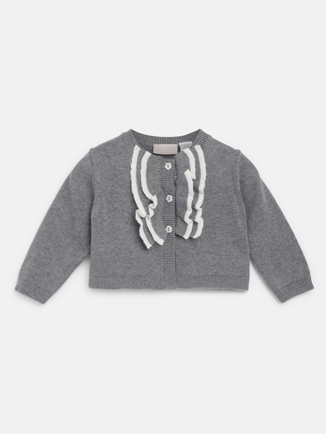 

Chicco Girls Button Detail Cotton Crop Cardigan, Grey
