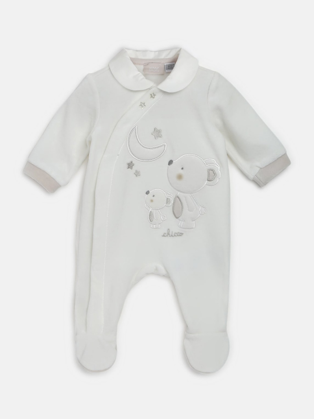 

Chicco Infants Printed Cotton Sleepsuit, Grey