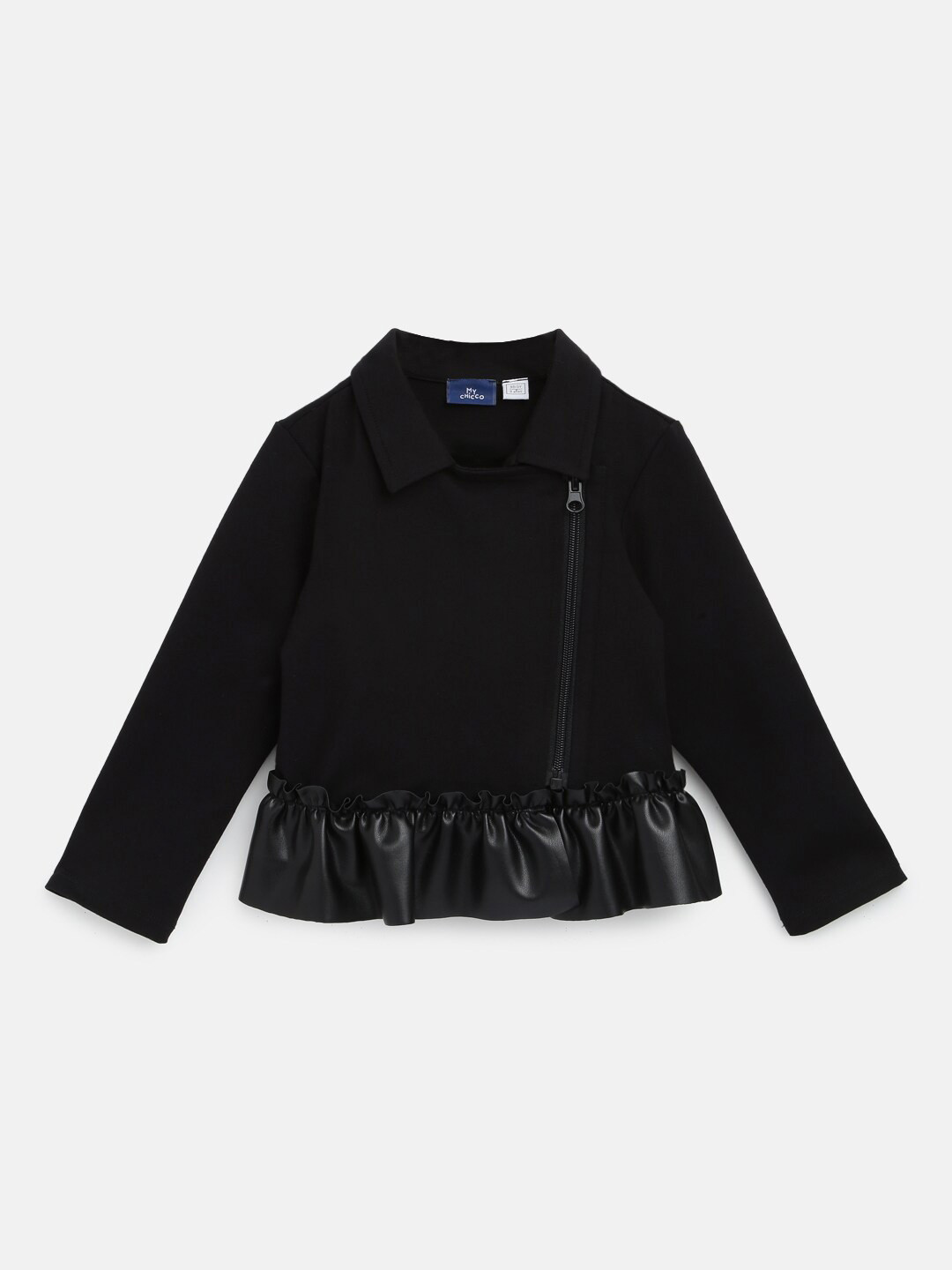 

Chicco Girls Zip Detail Front-Open Sweatshirt, Black