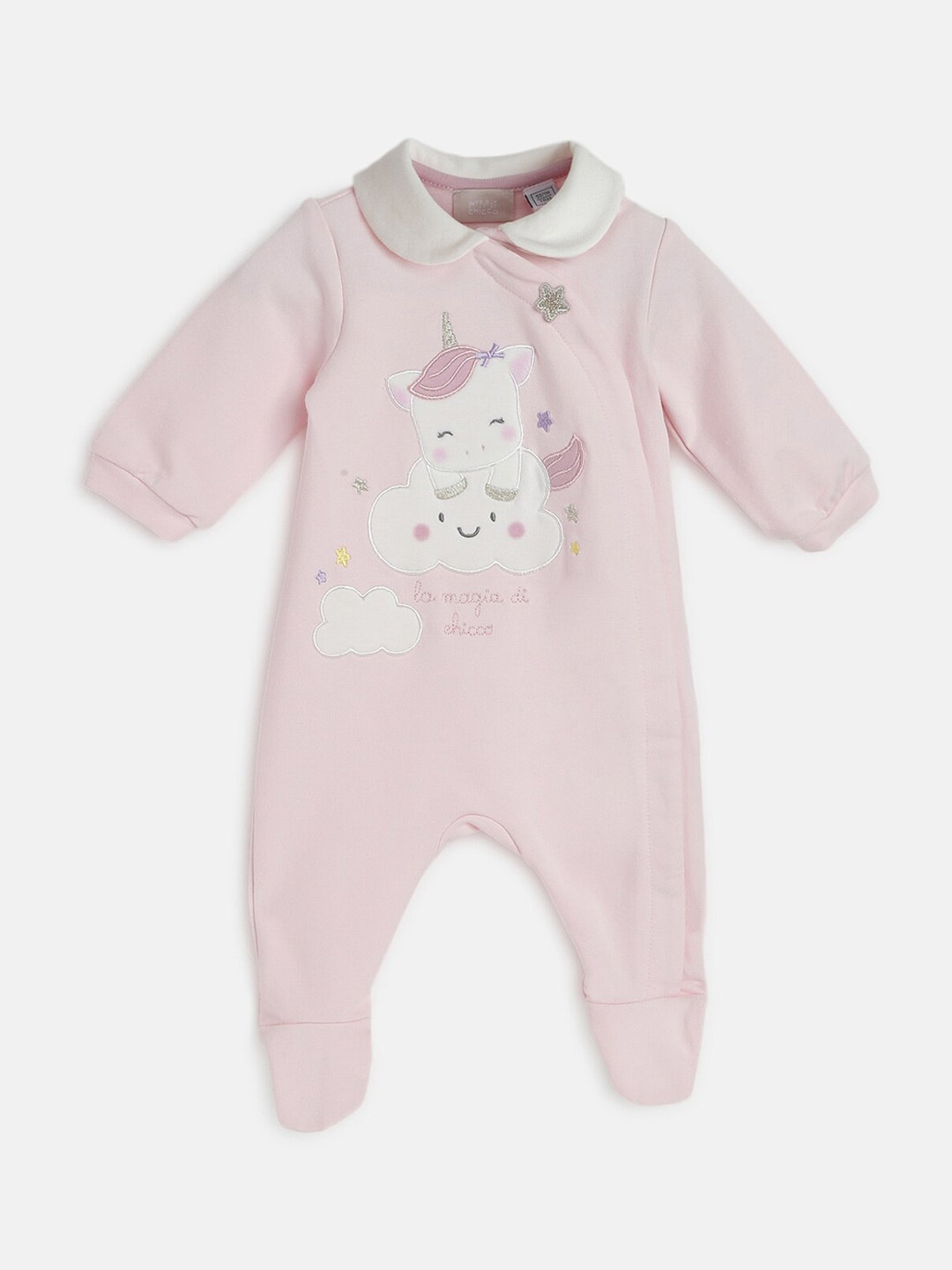 

Chicco Infant Girls Applique Detail Sleepsuit, Pink