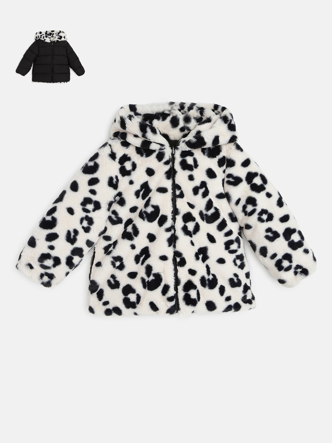 

Chicco Girls Animal Printed Padded Jacket, Black