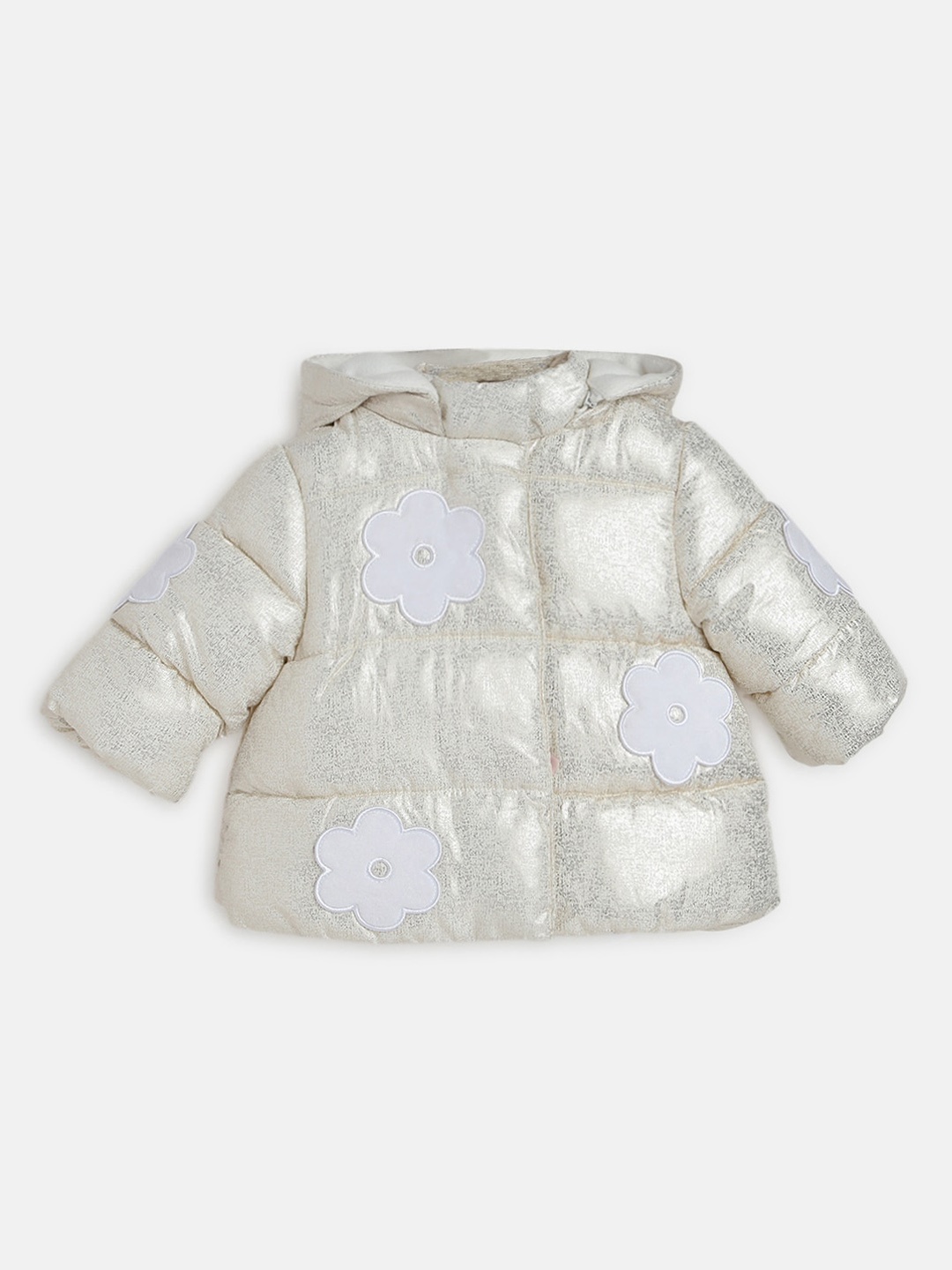 

Chicco Girls Hooded Applique Puffer Jacket, Silver