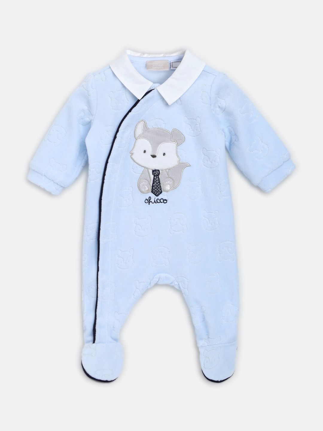 Chicco Infant Boys Conversational Applique Sleepsuit, Blue