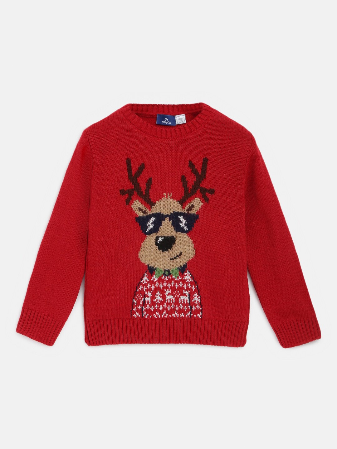 

Chicco Boys Self Designed Ribbed Acrylic Pullover, Red