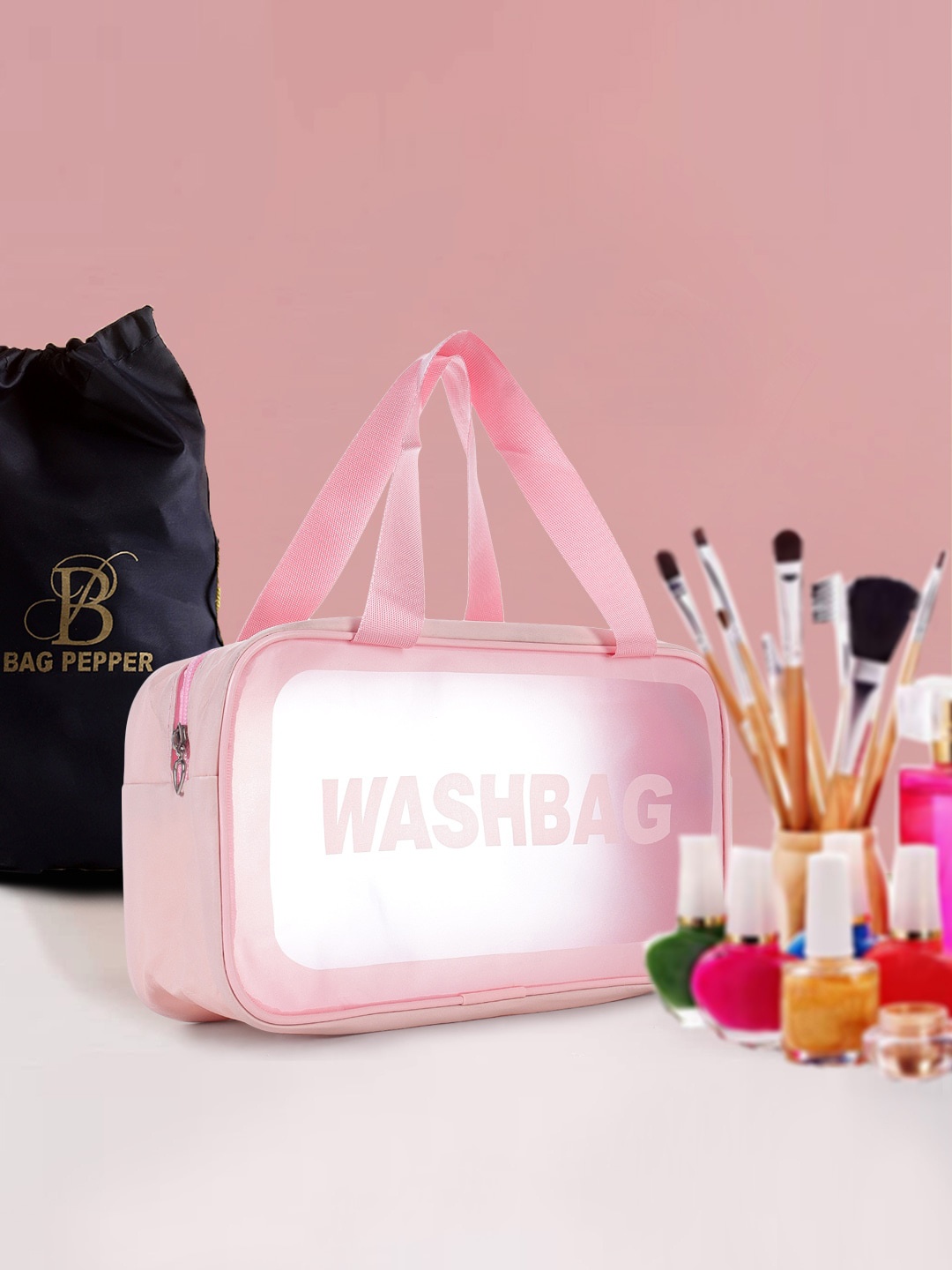 

Bag Pepper Women Waterproof Travel Vanity Bag, Pink