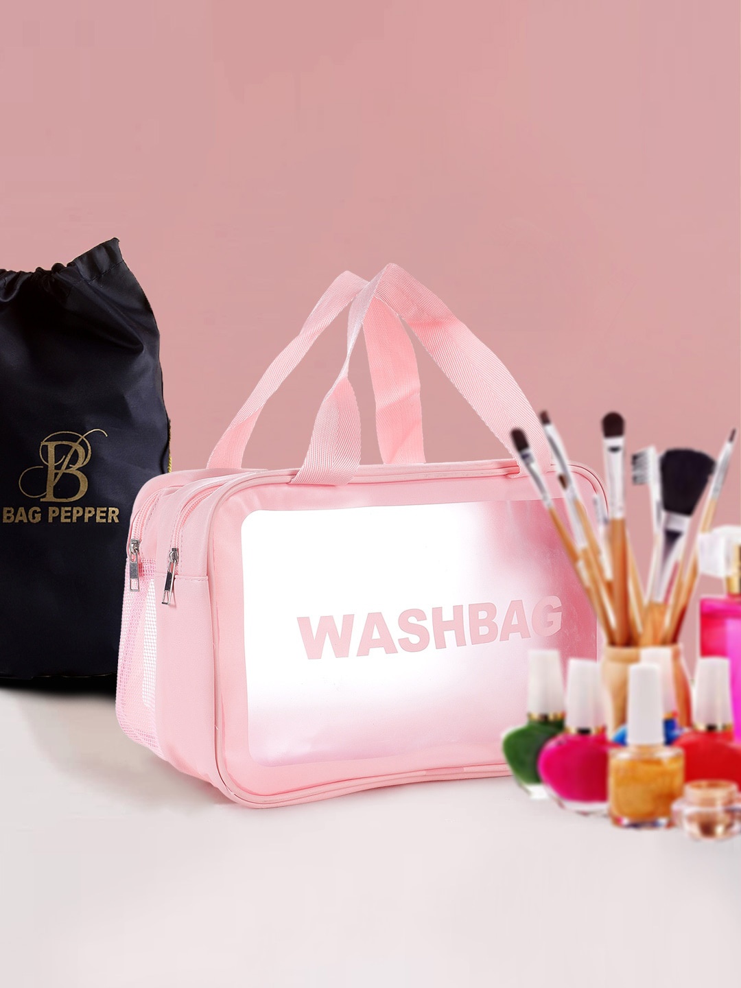 

Bag Pepper Women Waterproof Travel Vanity Bag, Pink