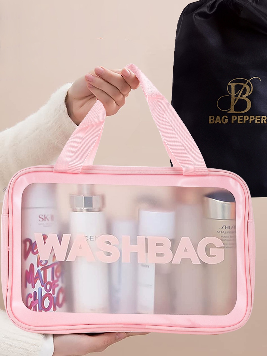 

Bag Pepper Women Waterproof Travel Vanity Bag, Pink