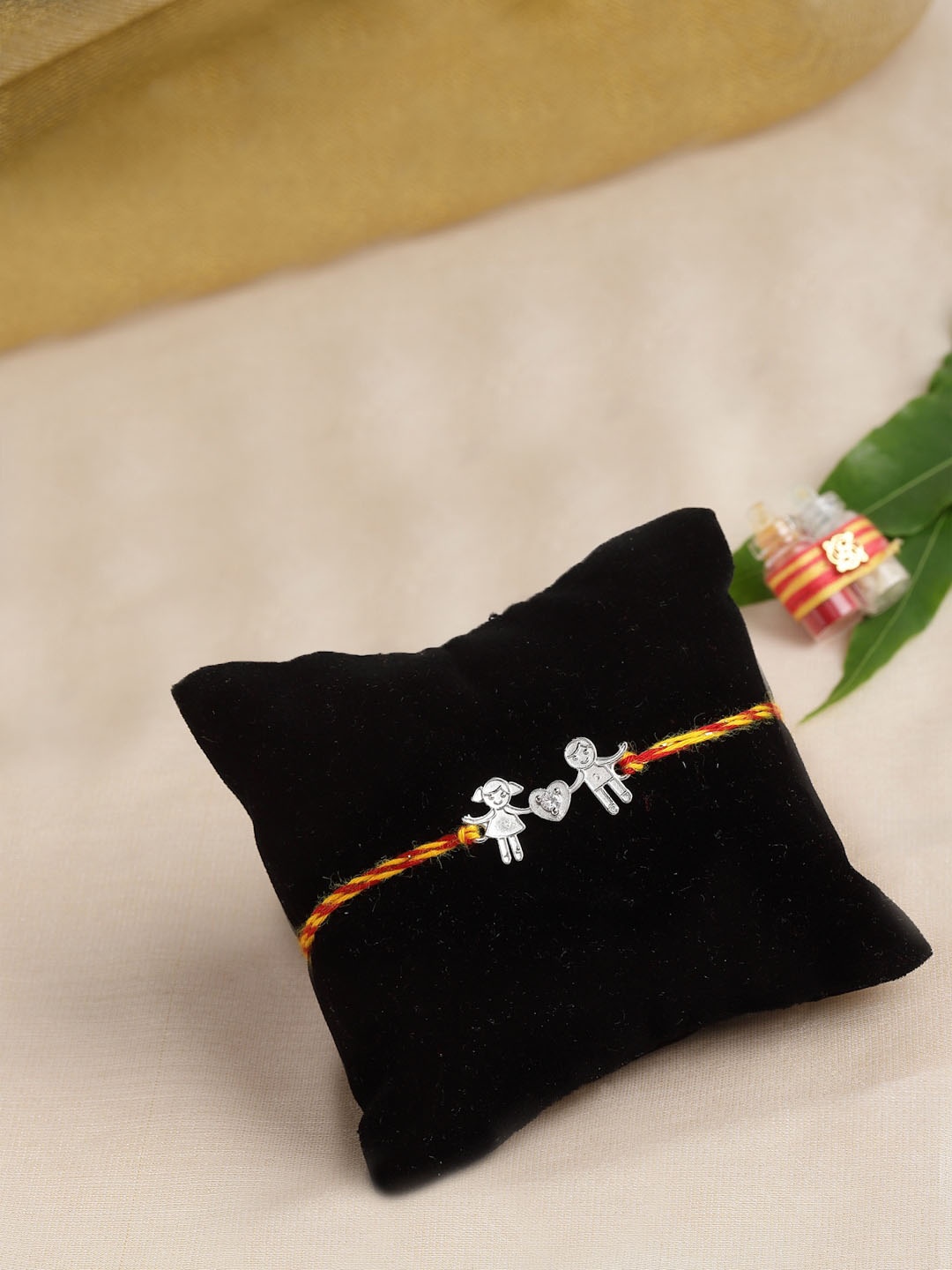 

PANASH Boys 925 Sterling Silver Rakhi With Roli Chawal