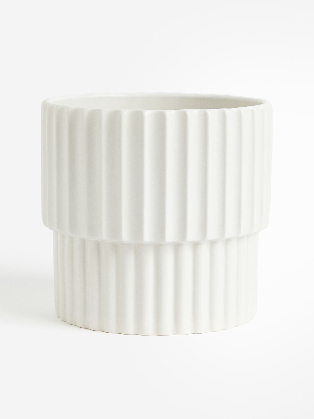 

H&M White Stoneware Plant Pot