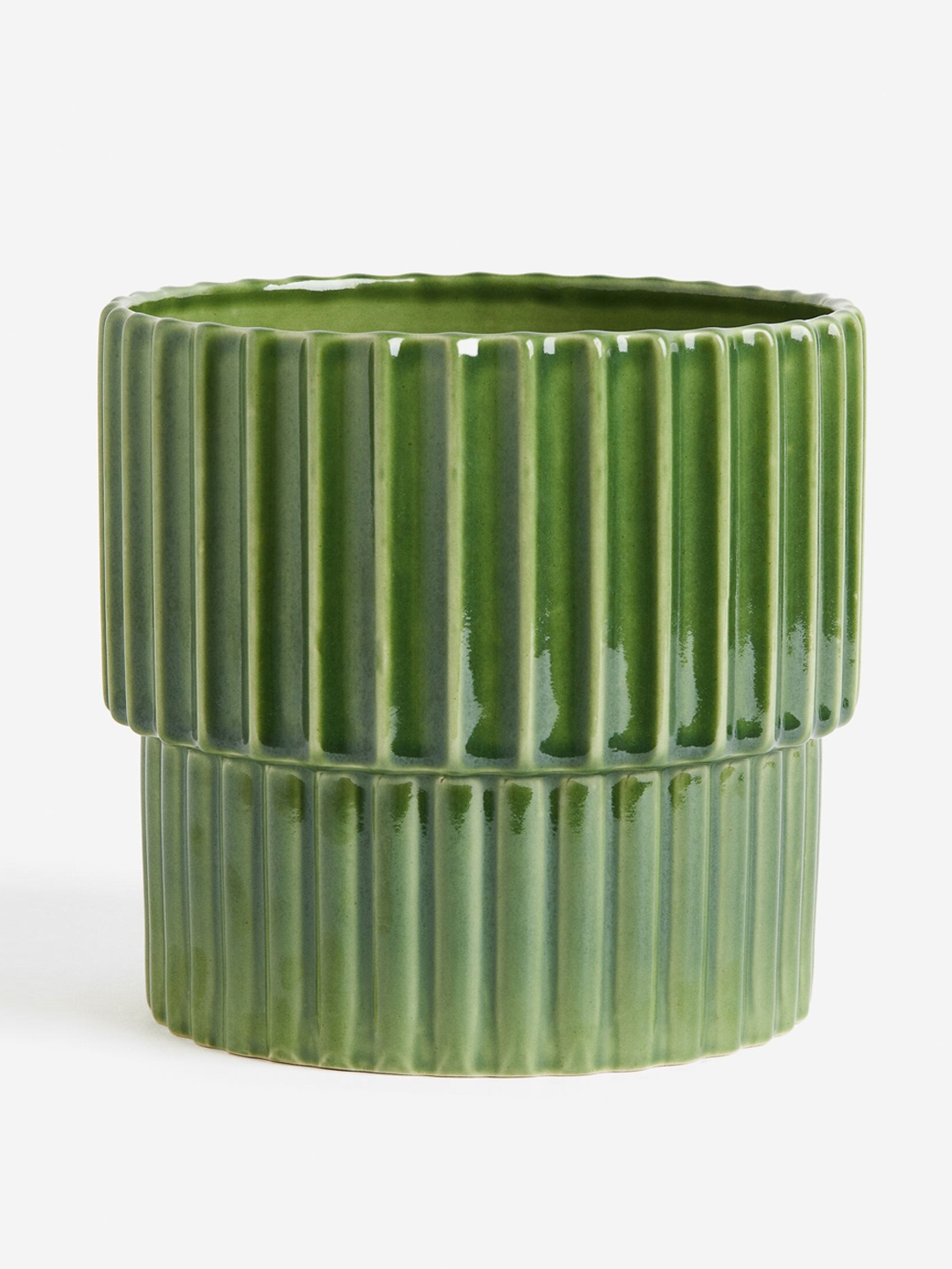 

H&M Green Stoneware Plant Pot
