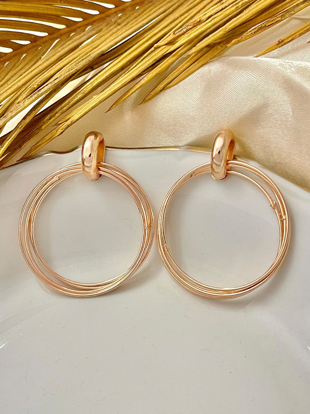

Ayesha Rose Gold-Plated Layered Circular Hoop Earrings