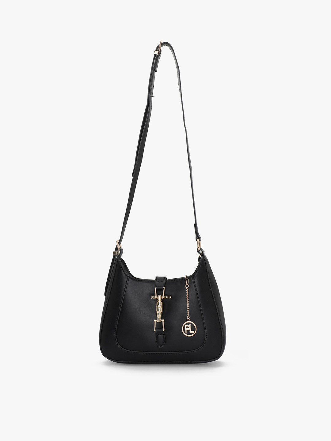 

PELLE LUXUR PU Structured Sling Bag, Black