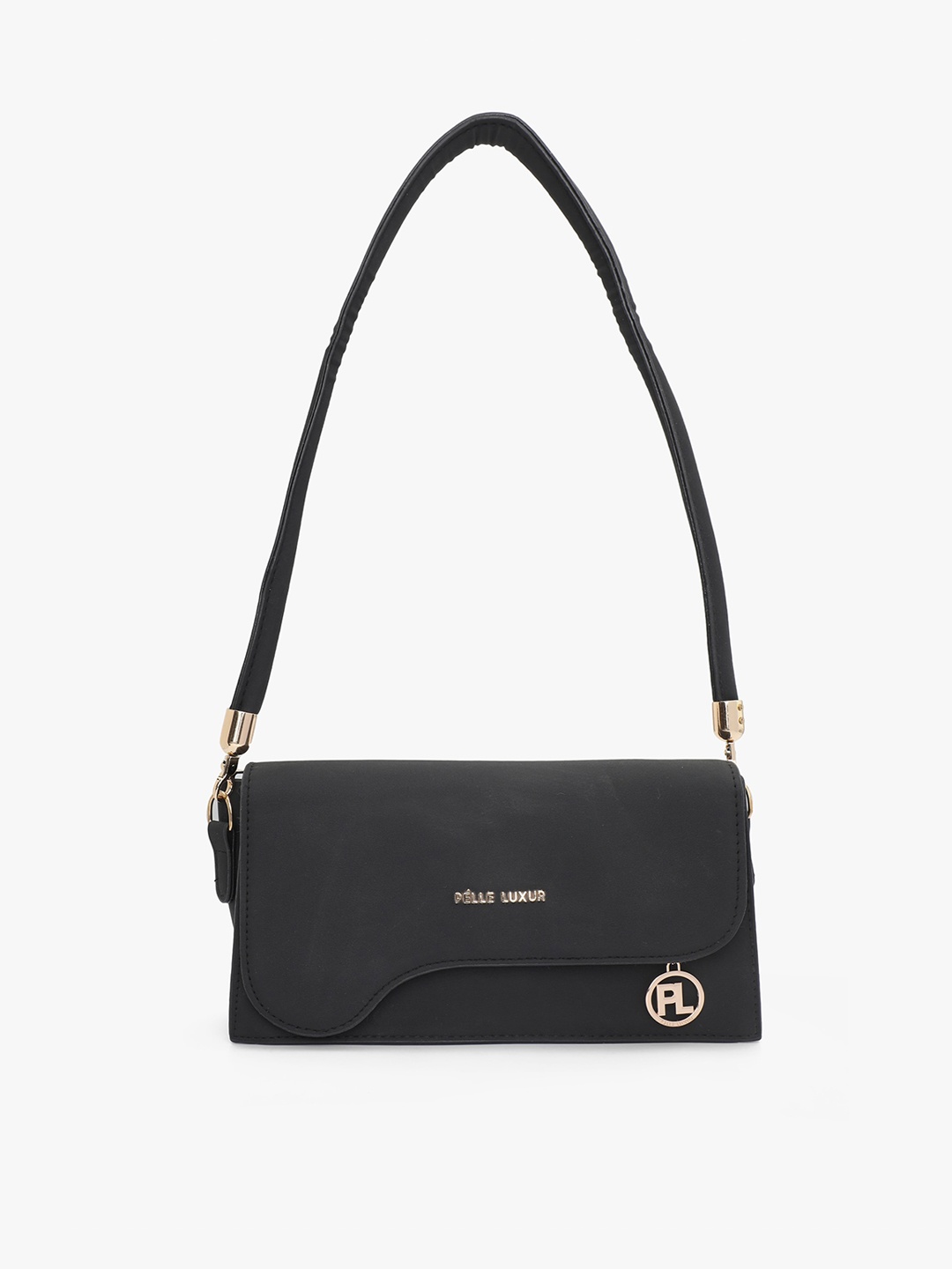 

PELLE LUXUR PU Structured Shoulder Bag, Black