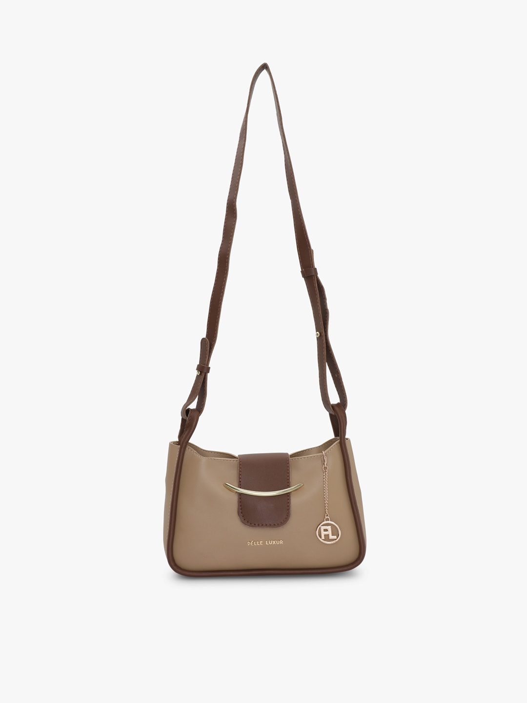 

PELLE LUXUR PU Structured Sling Bag, Brown