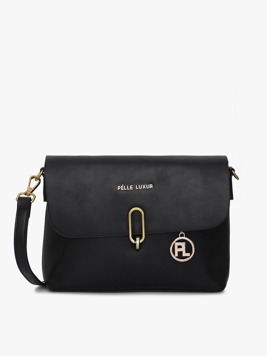 

PELLE LUXUR Structured Sling Bag, Black