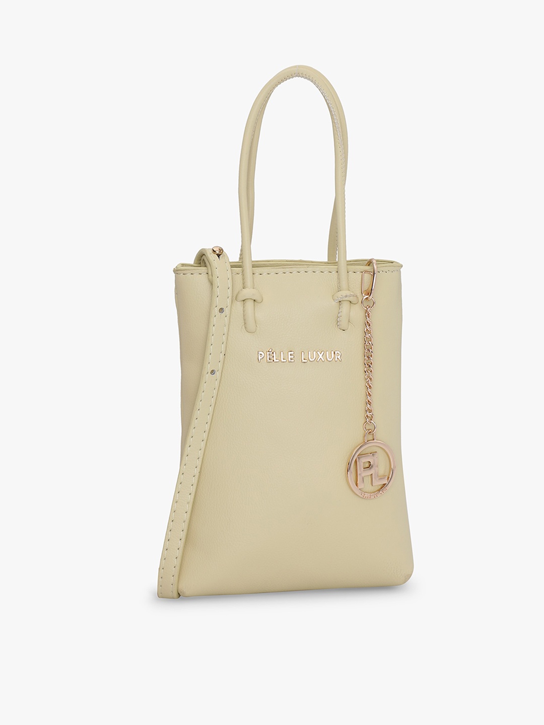 

PELLE LUXUR Structured Sling Bag, Cream