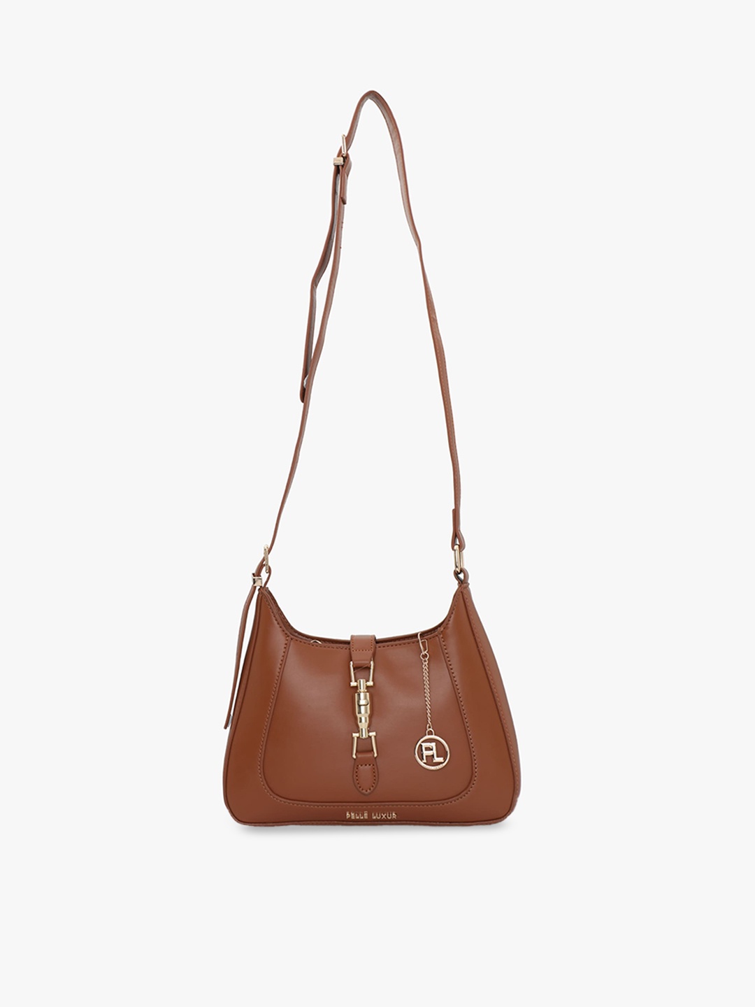 

PELLE LUXUR Structured Sling Bag, Brown