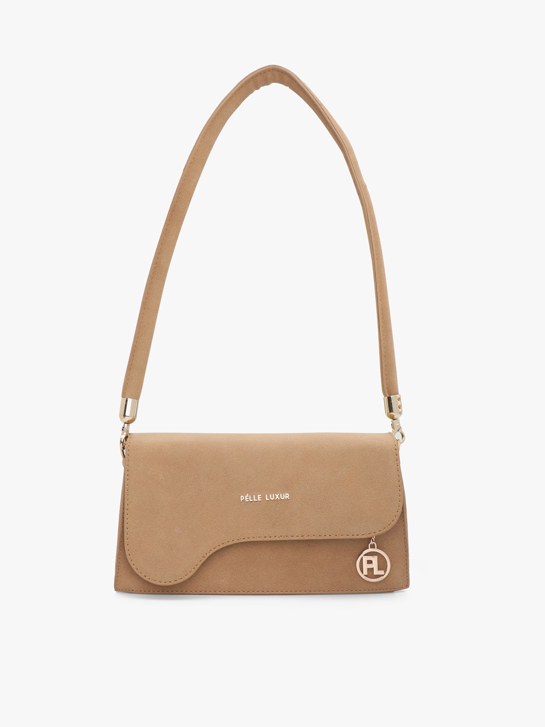 

PELLE LUXUR Structured Shoulder Bag, Camel brown