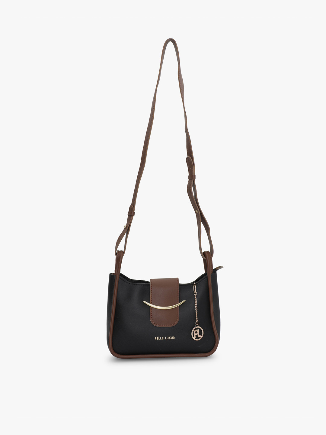 

PELLE LUXUR Structured Sling Bag, Black