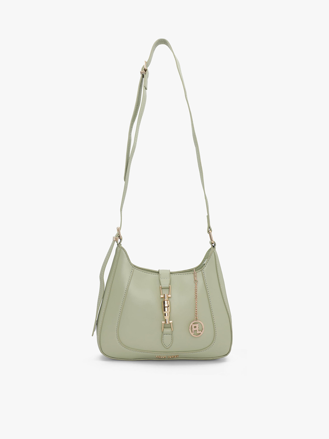 

PELLE LUXUR PU Structured Sling Bag, Green
