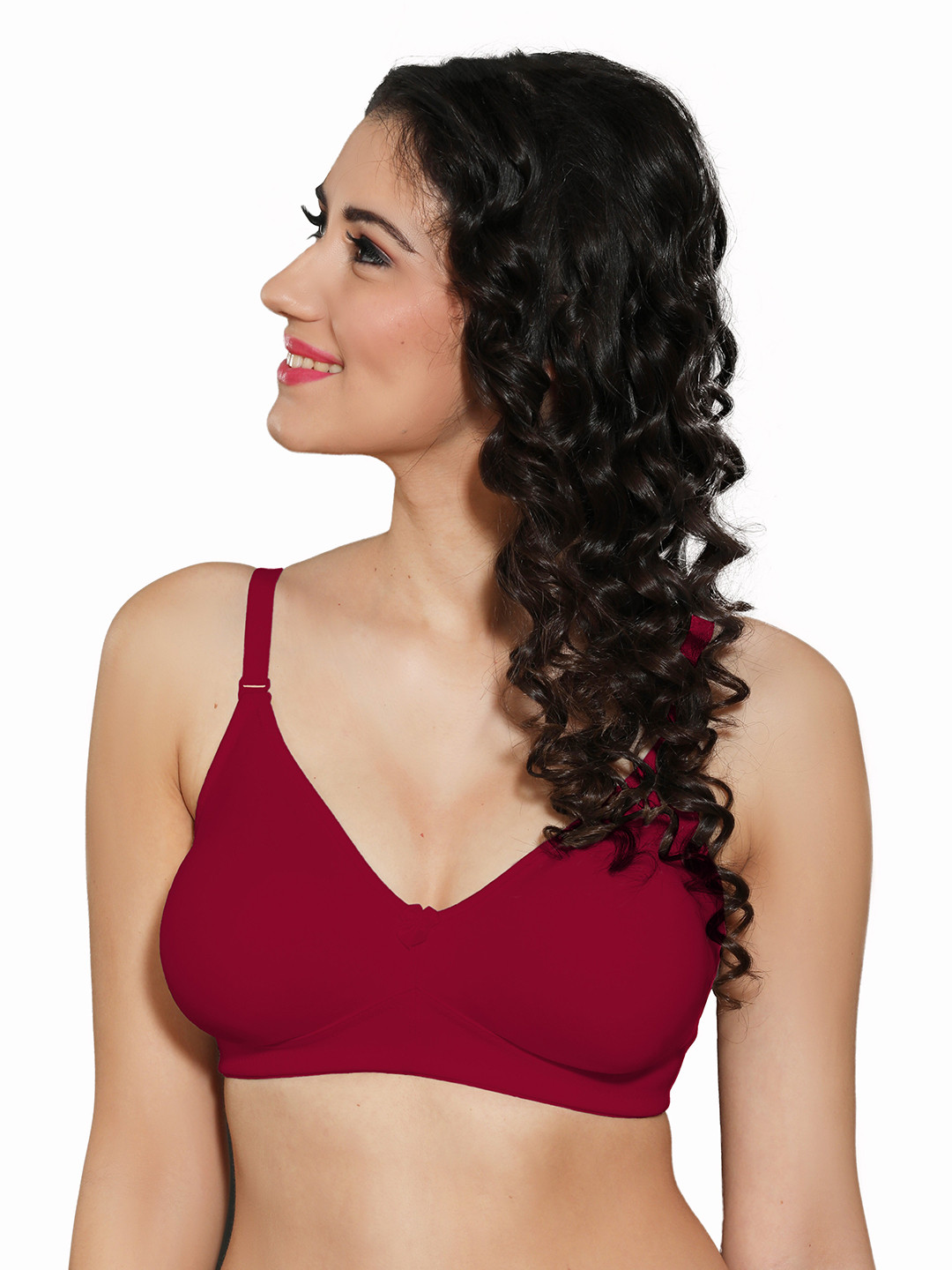 

INGRID Women Breathable Fabric Non Padded Cotton Everyday Tshirt Bra, Maroon