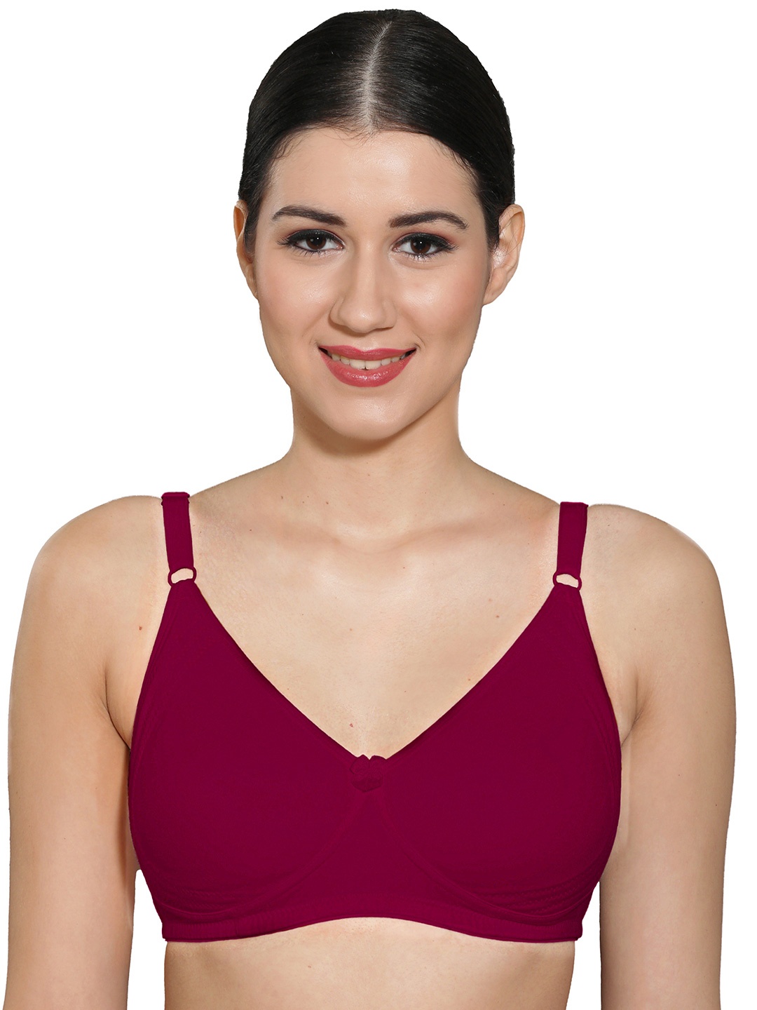

INGRID Women Breathable Fabric Non Padded Cotton Everyday Tshirt Bra, Maroon