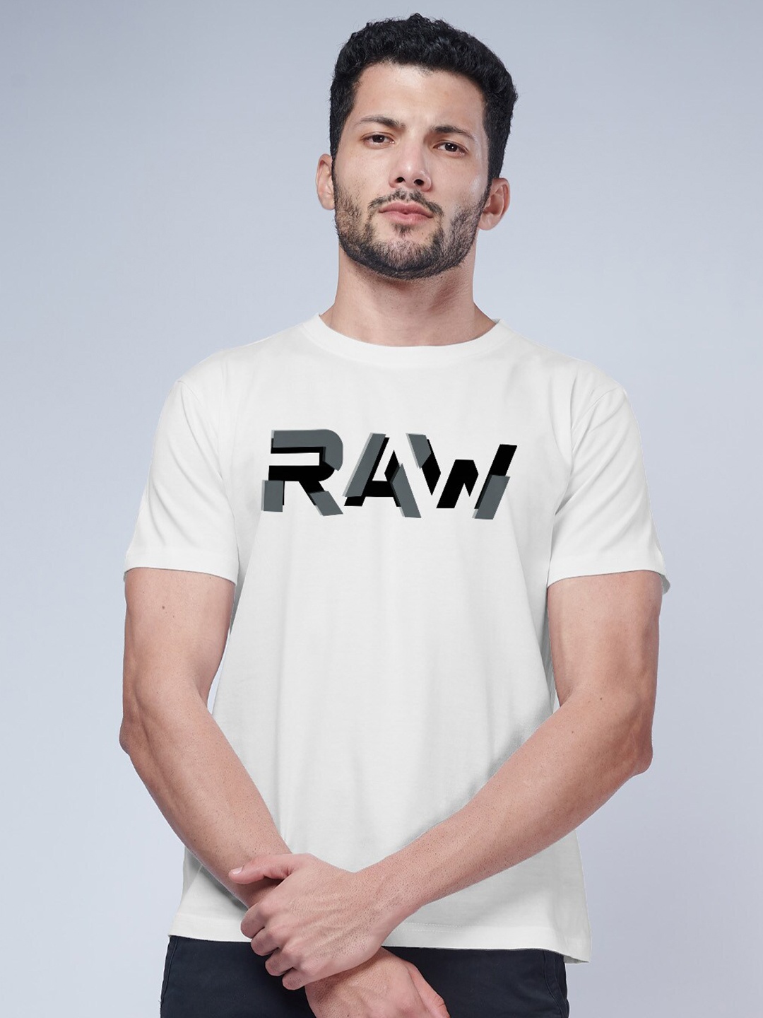 

Aero Armour Typography Printed Pure Cotton T-Shirt, White