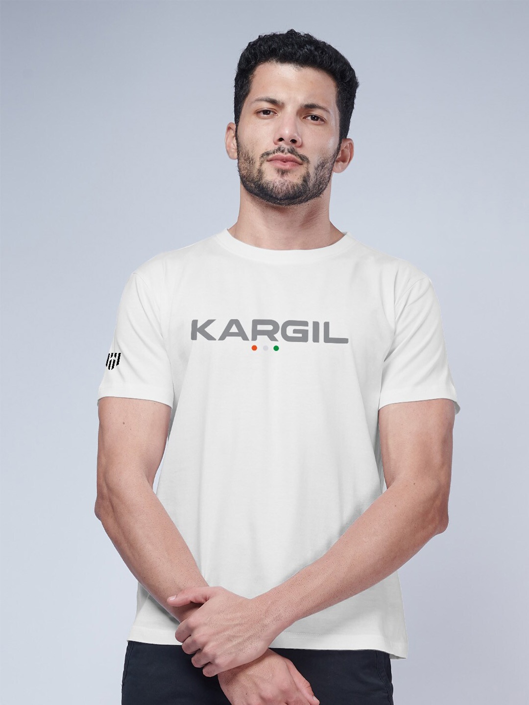 

Aero Armour Typography Printed Pure Cotton T-Shirt, White