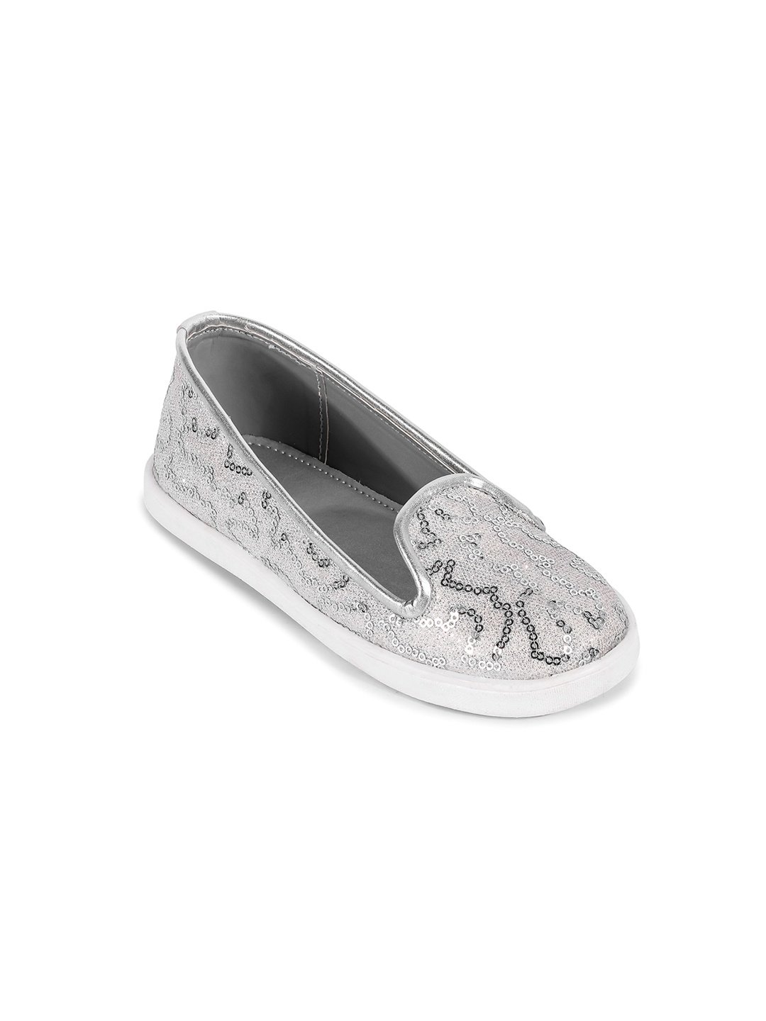 

BOYZ N GALZ Girls Embellished Lightweight Loafers, Silver