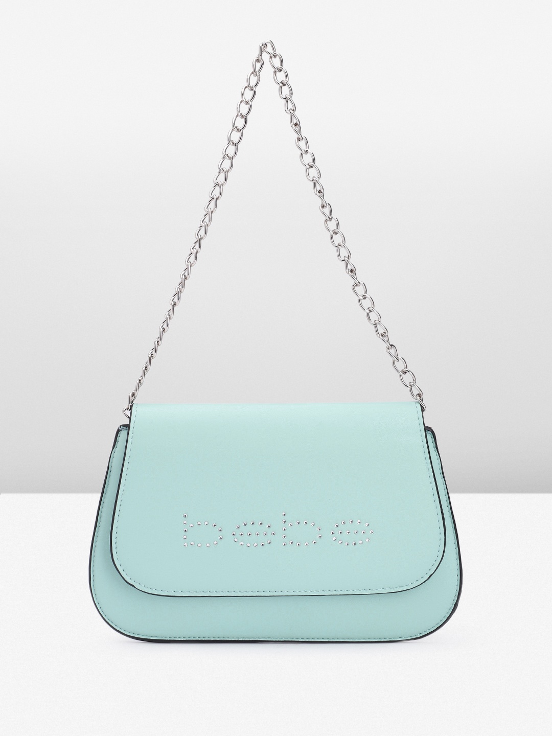 

bebe Brand Logo Embellished Satchel, Blue