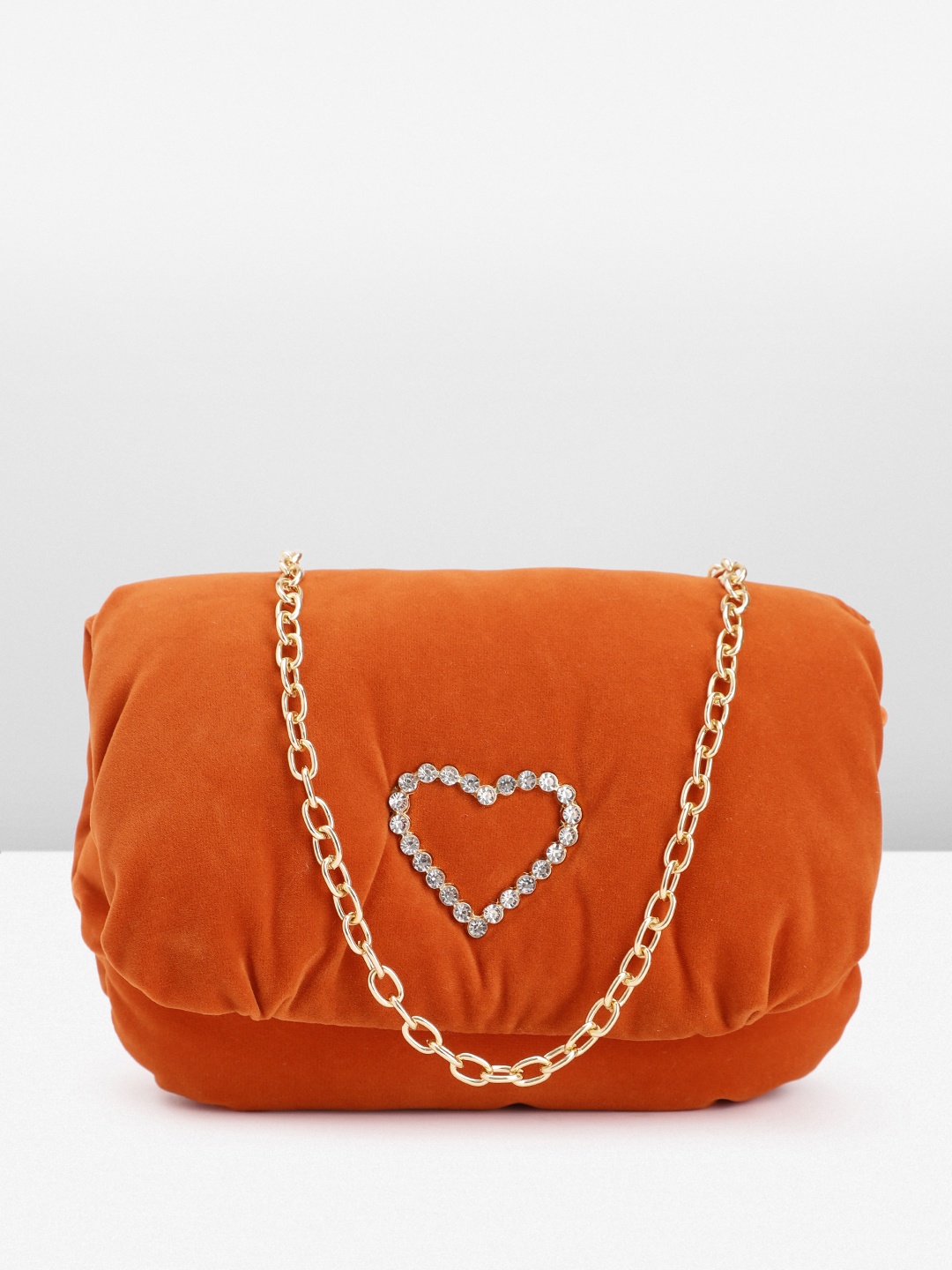 

bebe Women Solid Foldover Clutch, Orange