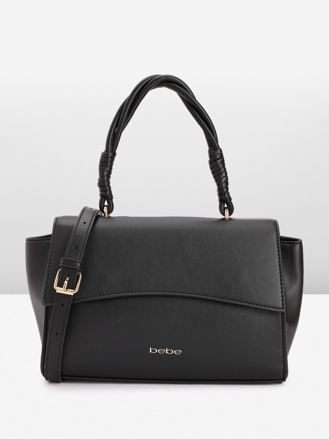 

bebe Solid Satchel with Detachable Sling Strap, Black