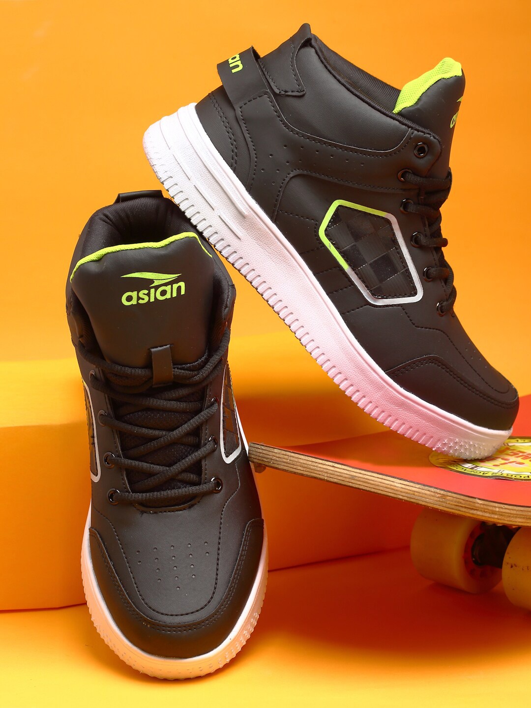 

ASIAN Men Running Marking Shoes, Black
