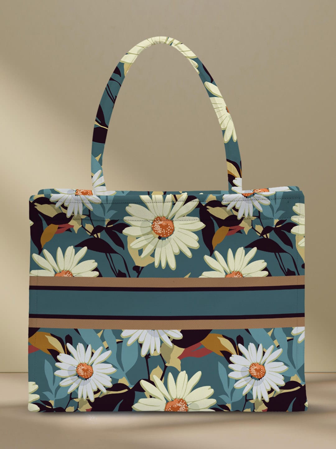 

Crazy Corner Floral Printed Water Resistant Structured Tote Bag, Green