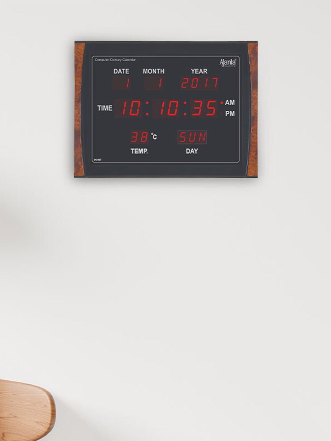 

Ajanta Black Digital Square Contemporary Wall Clock