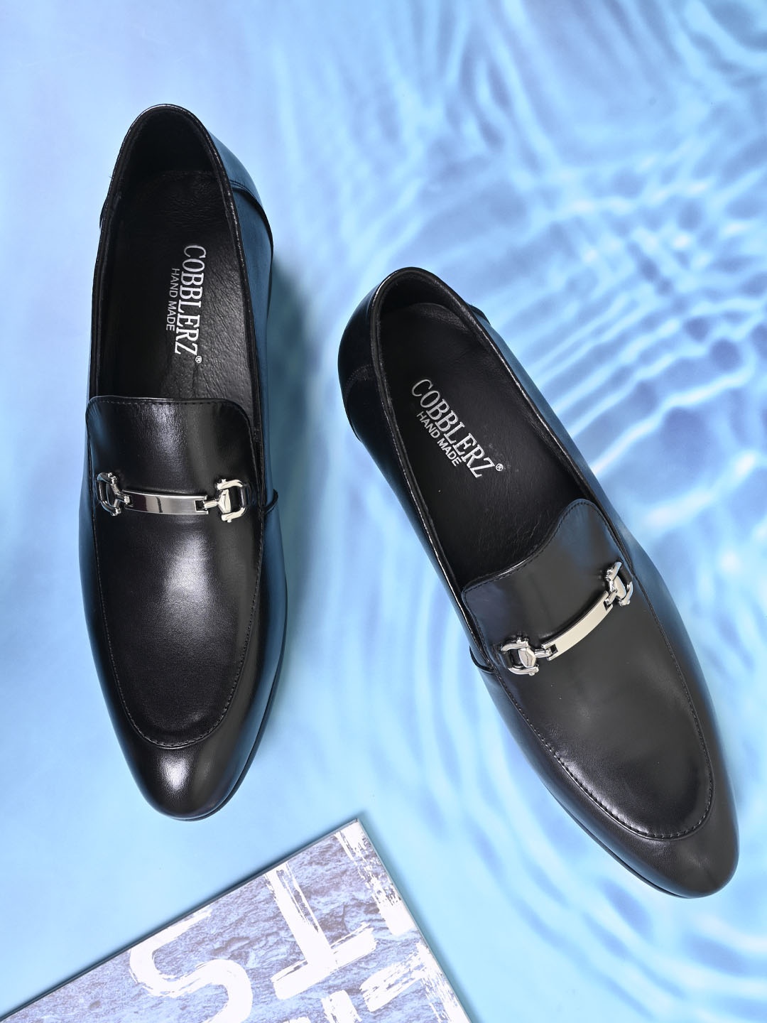 

Cobblerz Men Buckled Leather Formal Loafers, Black