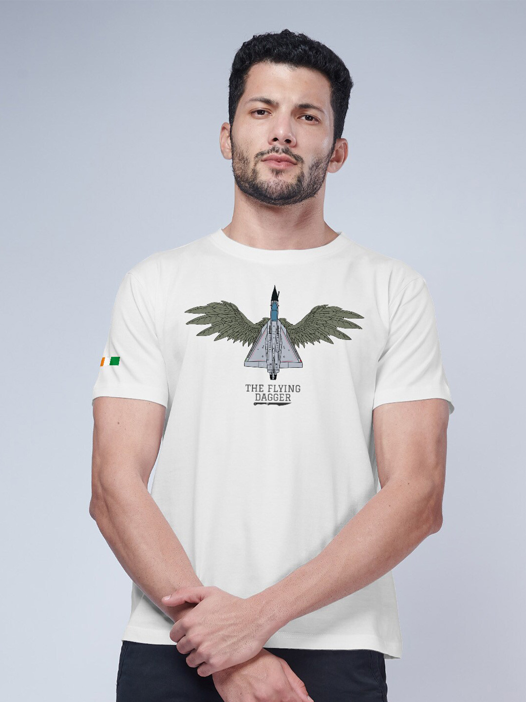 

Aero Armour Graphic Printed Pure Cotton T-shirt, White
